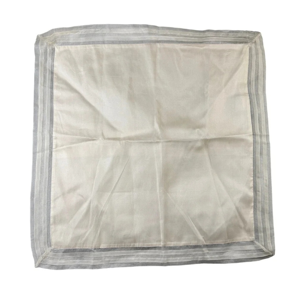 Pine Cone Hill Ivory Silk Euro Pillow Sham Pleated Border Square Cream Luxury